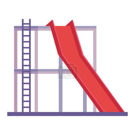 Illustration for Red playground slide entertainment icon - Royalty Free Image