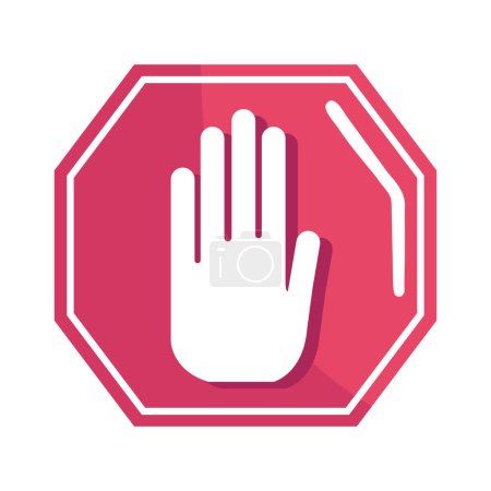 Illustration for Traffic signal with hand stop icon - Royalty Free Image