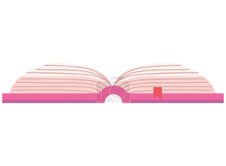 Téléchargez les illustrations : Livre de texte rose icône bibliothèque ouverte - en licence libre de droit