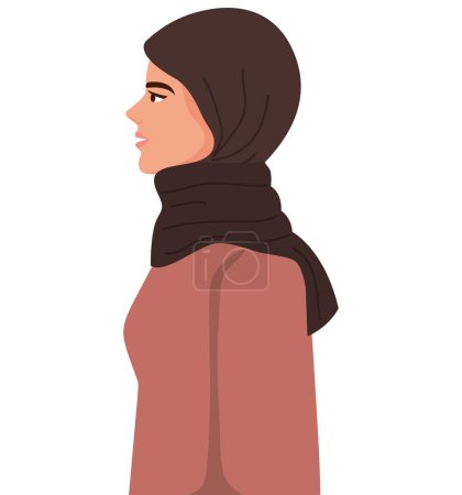 Ilustración de Perfil de mujer iraní carácter étnico - Imagen libre de derechos