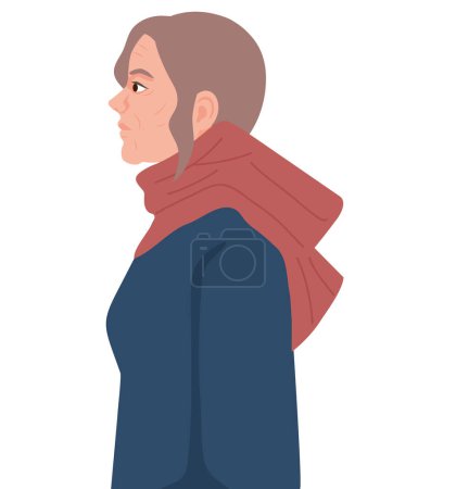 Illustration for Blond iranian woman profile character - Royalty Free Image