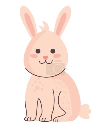 Illustration for Cute rabbit animal tender character - Royalty Free Image