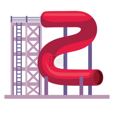 Illustration for Red playground toboggan entertainment icon - Royalty Free Image