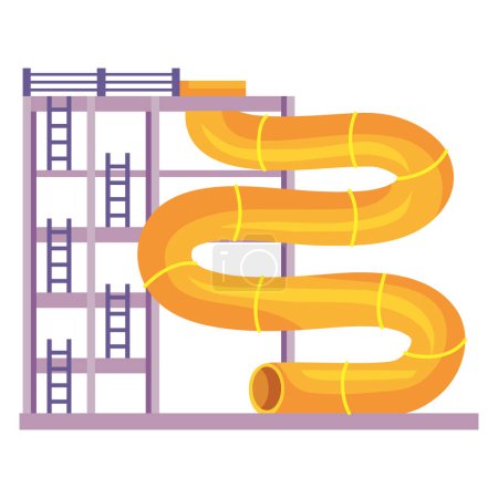 Illustration for Yellow playground toboggan entertainment icon - Royalty Free Image