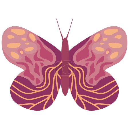 Téléchargez les illustrations : Icône de style boho papillon mignon - en licence libre de droit