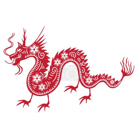 Ilustración de Dragón chino zodiaco animal icono - Imagen libre de derechos