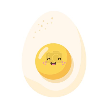 Illustration for Boiled egg kawaii character icon - Royalty Free Image