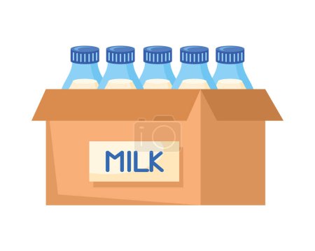 Illustration for Milk bottles dairy products icon - Royalty Free Image