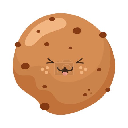 Illustration for Sweet cookie kawaii character icon - Royalty Free Image