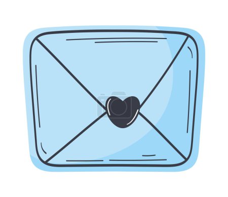 Téléchargez les illustrations : Lettre romantique avec icône de coeur - en licence libre de droit