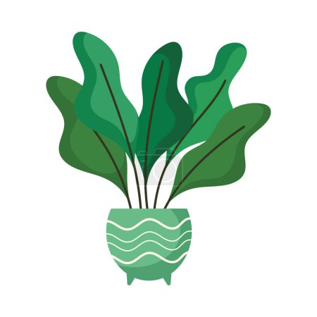 Ilustración de Planta de interior en maceta verde icono - Imagen libre de derechos