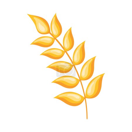 Illustration for Golden barley spike nature icon - Royalty Free Image