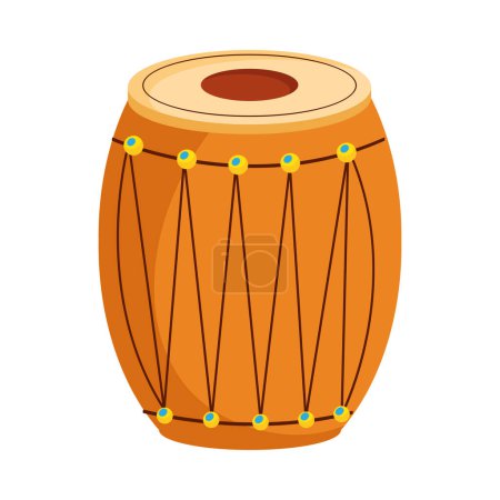Téléchargez les illustrations : Culture indienne tambour instrument de musique - en licence libre de droit