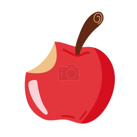 Ilustración de Manzana fruta con mordedura icono - Imagen libre de derechos