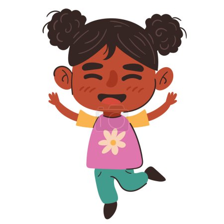 Illustration for Little girl kid celebrating character - Royalty Free Image