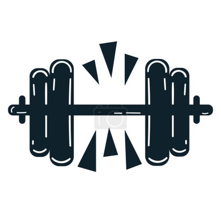 Illustration for Dumbbell gym colorless style icon - Royalty Free Image