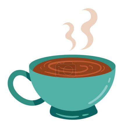 Téléchargez les illustrations : Café chaud dans l'icône tasse - en licence libre de droit