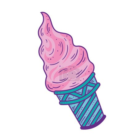 Téléchargez les illustrations : Crème glacée années 90 style pop art - en licence libre de droit