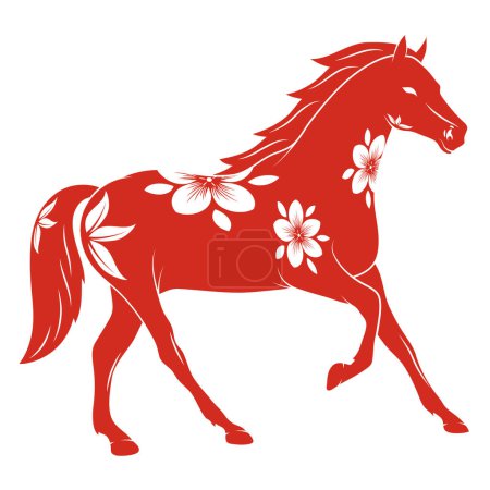 Illustration for Horse chinese zodiac animal icon - Royalty Free Image