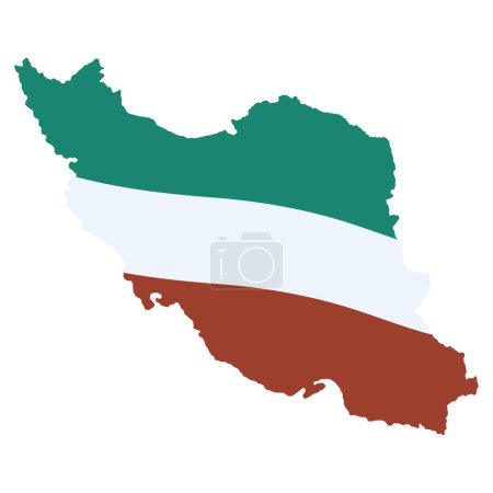 Ilustración de Bandera iraní en el icono del mapa - Imagen libre de derechos