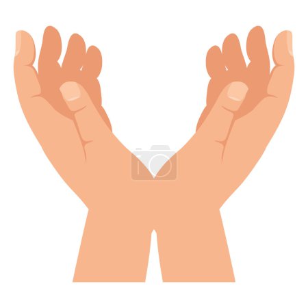 Illustration for Hands human protecting gesture icon - Royalty Free Image