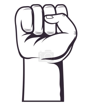Illustration for Hand fist up colorless style - Royalty Free Image