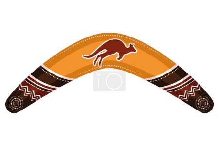 Illustration for Australian wooden boomerang traditional icon - Royalty Free Image