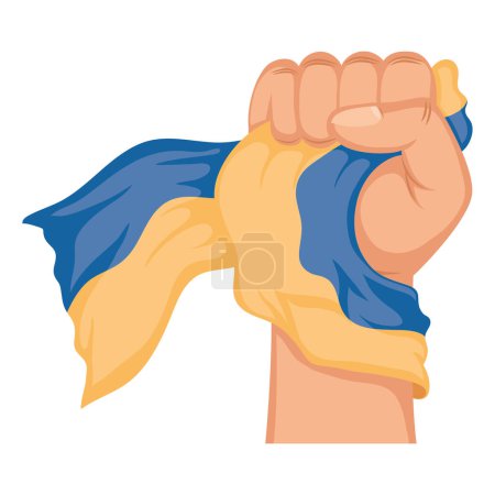 Illustration for Hand fist with ukraine flag icon - Royalty Free Image