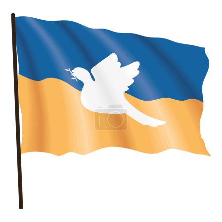 Ilustración de Bandera ucraniana con paloma en el icono de polo - Imagen libre de derechos