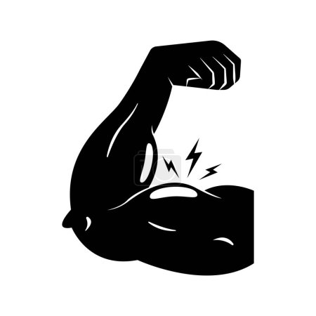 Illustration for Strong hand silhouette style icon - Royalty Free Image