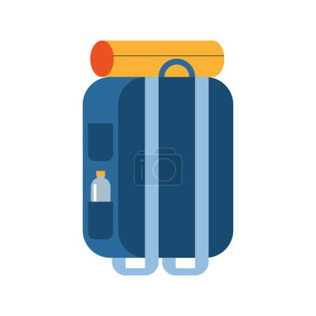 Illustration for Camping travel bag equipment icon - Royalty Free Image