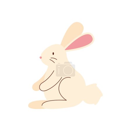 Ilustración de Conejo granja animal lindo carácter - Imagen libre de derechos