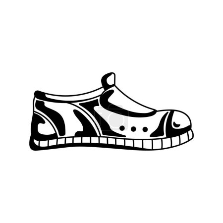 Illustration for Sport tennis shoes silhouette icon - Royalty Free Image