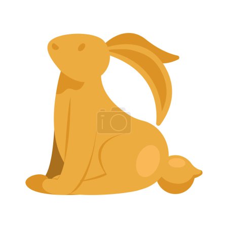 Ilustración de Conejo de oro chino sentado icono - Imagen libre de derechos