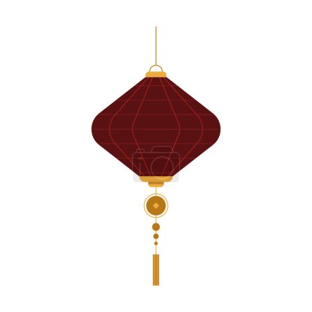 Illustration for Rhombus chinese lamp hanging icon - Royalty Free Image