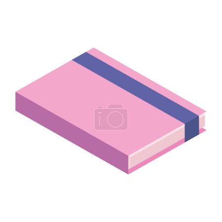 Téléchargez les illustrations : Livre de texte rose icône isométrique - en licence libre de droit