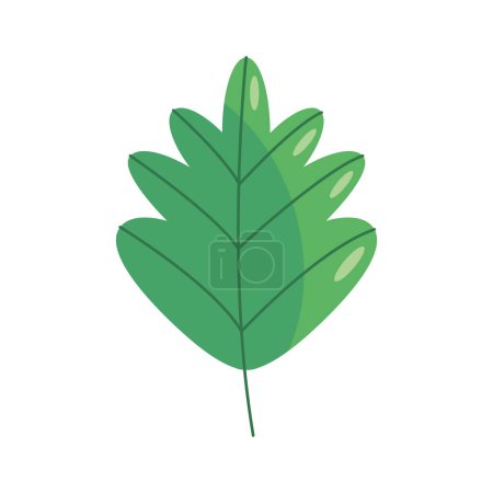Téléchargez les illustrations : Feuille verte icône de feuillage de plante - en licence libre de droit
