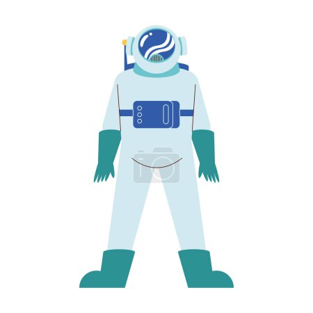 Ilustración de Astronauta espacial de pie con traje espacial - Imagen libre de derechos
