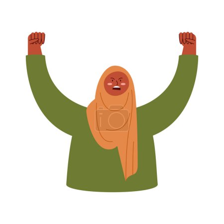 Ilustración de Mujer iraní protestando carácter avatar - Imagen libre de derechos