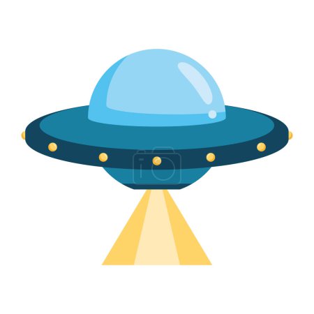 Illustration for Ufo flying space isolated icon - Royalty Free Image