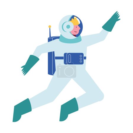 Ilustración de Astronauta rubio con personaje de traje espacial - Imagen libre de derechos