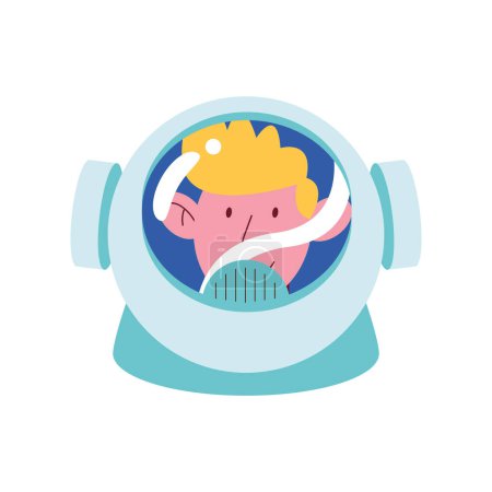 Illustration for Blond astronaut head with helmet - Royalty Free Image
