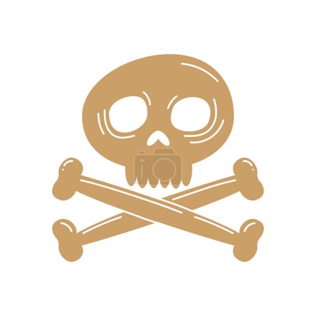 Ilustración de Cráneo dorado y huesos icono de la alquimia - Imagen libre de derechos