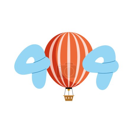 Ilustración de Error 404 con globo aire caliente icono - Imagen libre de derechos