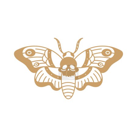 Téléchargez les illustrations : Icône de style alchimie papillon doré - en licence libre de droit