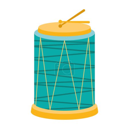 Illustration for Drum with sticks isolated icon - Royalty Free Image