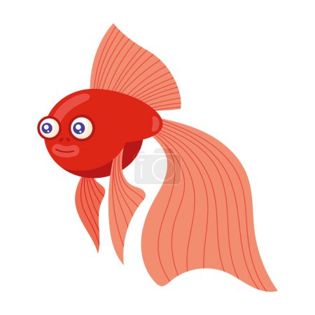 Illustration for Red exotic ballerina fish animal - Royalty Free Image