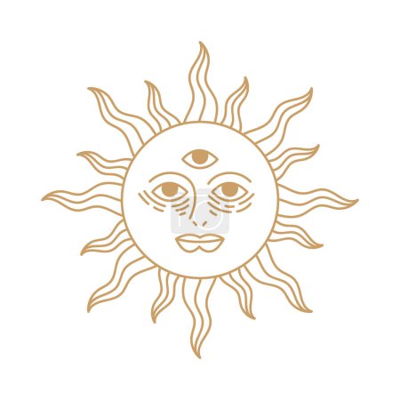 Ilustración de Icono del símbolo de la alquimia del sol dorado - Imagen libre de derechos