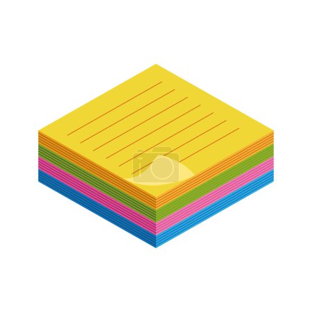Illustration for Paper notes pad isometric icon - Royalty Free Image