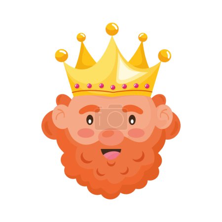 Illustration for Gaspar wise man head character - Royalty Free Image